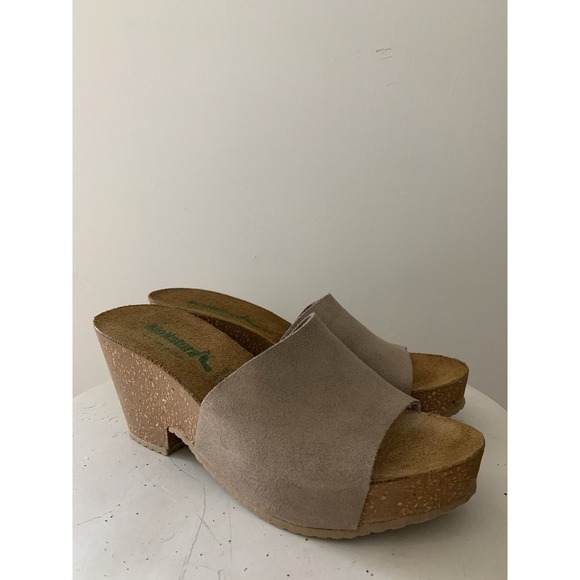 Bionatura Shoes - BioNatura WEDGE CORK Sandals 39/8 Beige Leather Suede Upper Made Italy Comfort